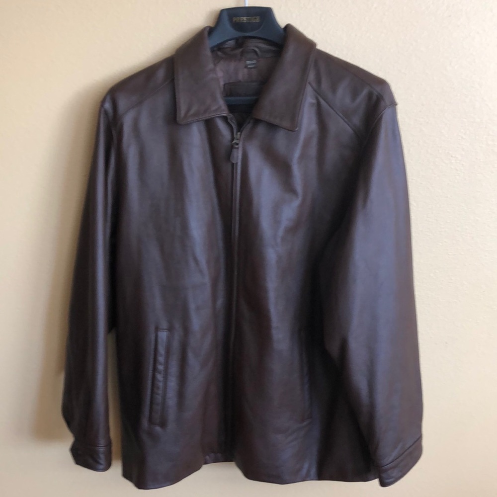 St JohnsBay XL Mens Brown fully lined Leather Jacket